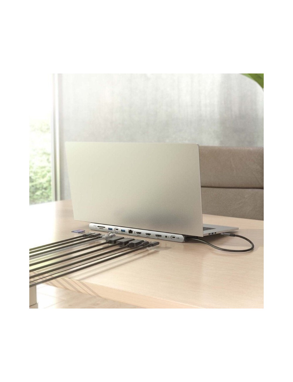 Docking USB Tipo-C Aisens ASUC-12P020-GR/ 2xHDMI 4K/ 3xUSB/ 1xUSB Tipo-C/ 1xRJ45/ 1xDisplayPort/ 1xLector Tarjetas/ 1xUSB Tipo-C