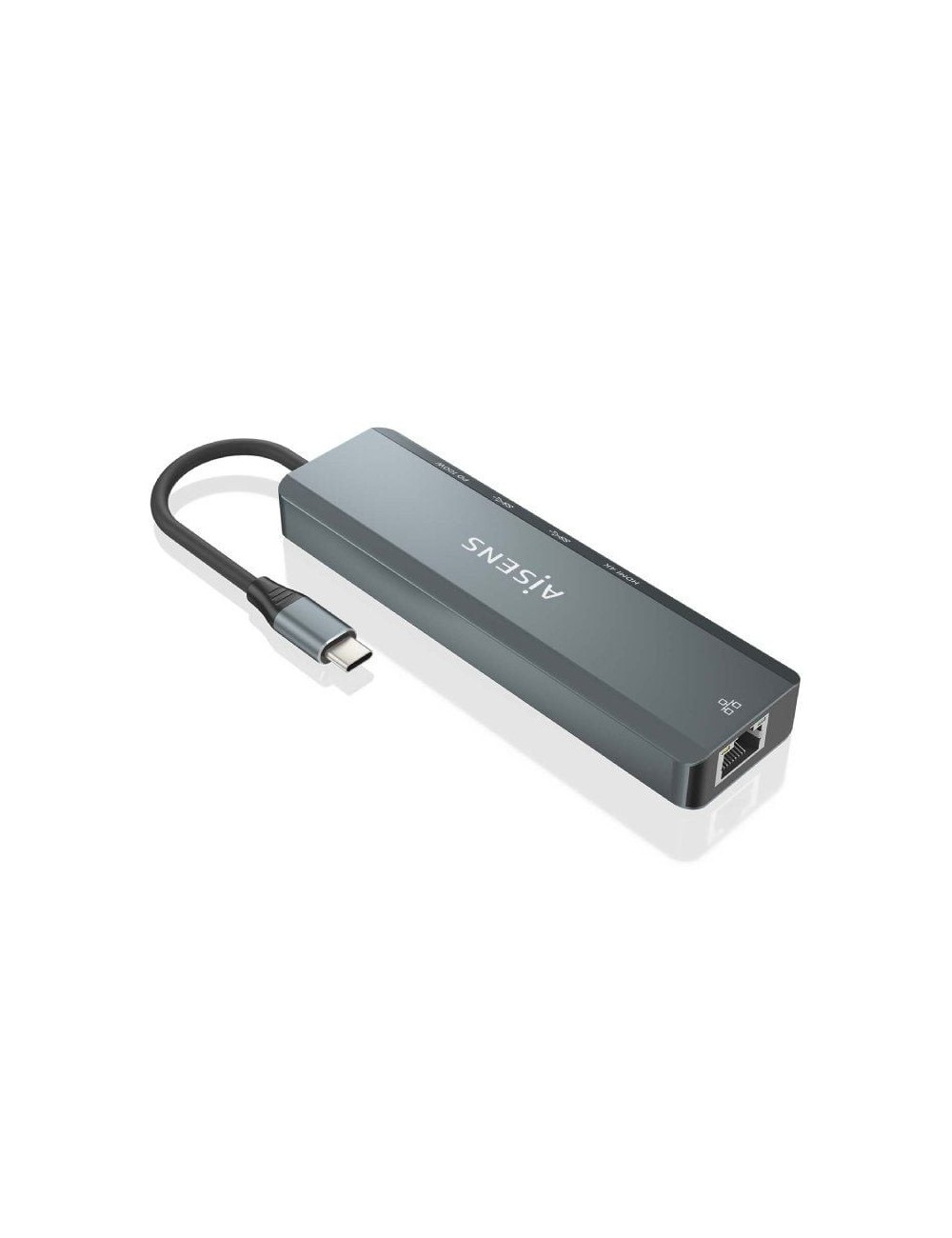 Docking USB Tipo-C Aisens ASUC-5P011-GR/ 1xHDMI 4K/ 2xUSB/ 1xRJ45/ 1xUSB Tipo-C/ 1xUSB Tipo-C PD/ Gris