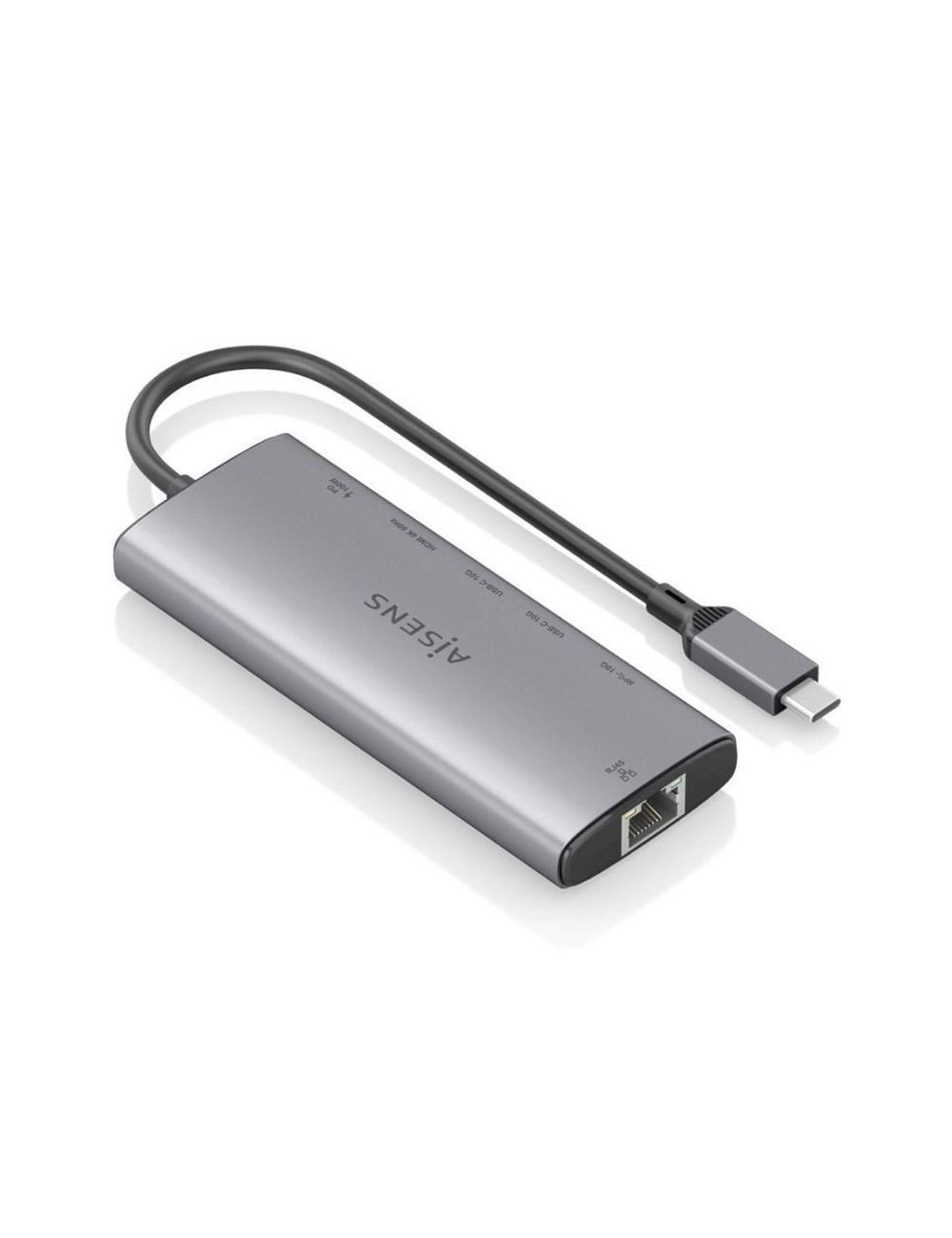 Docking USB Tipo-C Aisens ASUC-6P030-GR/ 1xHDMI 4K/ 1xUSB/ 2xUSB Tipo-C/ 1xRJ45/ 1xUSB Tipo-C PD/ Gris