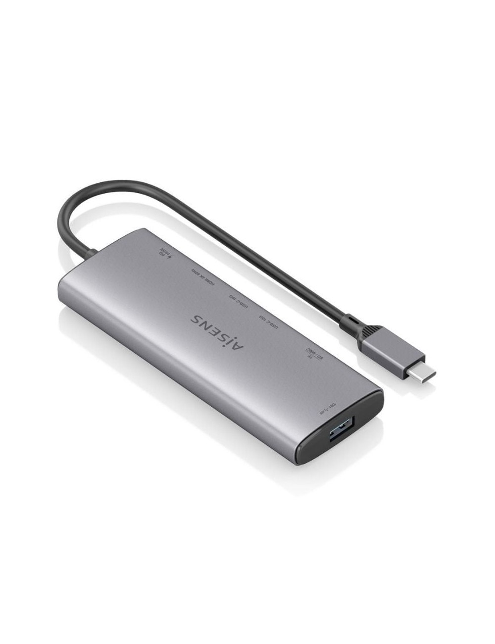 Docking USB Tipo-C Aisens ASUC-7P031-GR/ 1xHDMI 4K/ 1xUSB/ 2xUSB Tipo-C/ 1xLector Tarjetas/ 1xUSB Tipo-C PD/ Gris