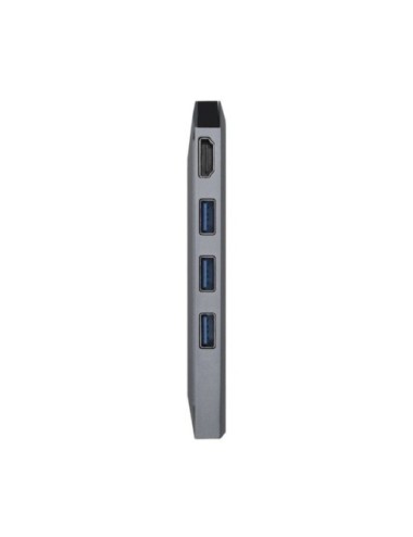 Docking USB Tipo-C Aisens ASUC-8P004-GR/ 1xHDMI 4K/ 3xUSB/ 1xRJ45/ 1xLector Tarjetas / 1xUSB Tipo-C PD/ Gris