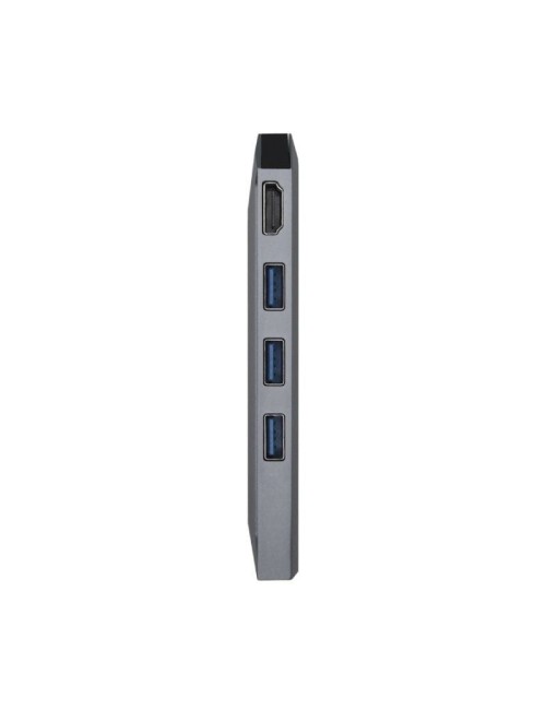 Docking USB Tipo-C Aisens ASUC-8P004-GR/ 1xHDMI 4K/ 3xUSB/ 1xRJ45/ 1xLector Tarjetas / 1xUSB Tipo-C PD/ Gris