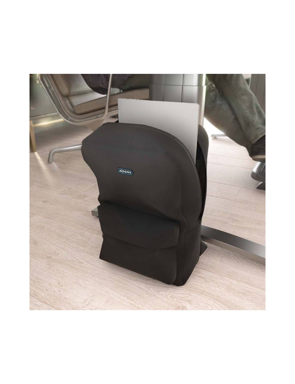 Mochila Aisens ASBG-BP080-BK para Portátiles hasta 15.6'/ Negro