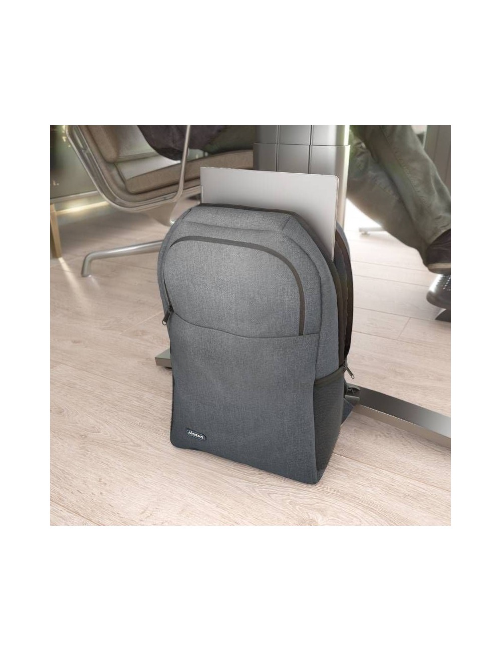 Mochila Aisens Premium ASBG-BP083-GR para Portátiles hasta 15.6'/ Gris