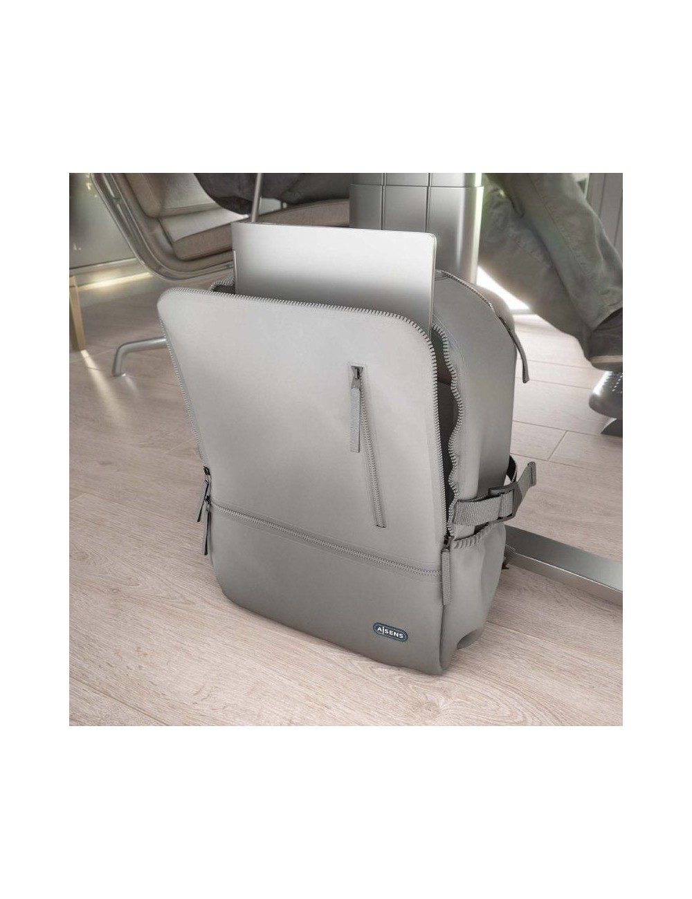 Mochila Aisens ASBG-BP087-GR para Portátiles hasta 15.6'/ Impermeable/ Gris