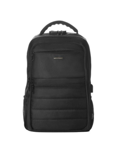 Mochila Vention KRKB0 para Portátiles hasta 17'/ 20L/ Impermeable/ Puerto USB/ Antirrobo/ Negra