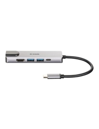 Docking USB Tipo-C D-Link DUB-M520/ 2xUSB/ 1xUSB Tipo-C/ 1xHDMI 4K/ 1xRJ45/ 1xThunderbolt/ Gris