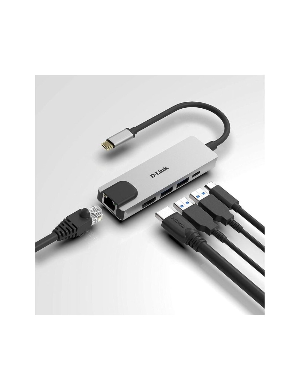 Docking USB Tipo-C D-Link DUB-M520/ 2xUSB/ 1xUSB Tipo-C/ 1xHDMI 4K/ 1xRJ45/ 1xThunderbolt/ Gris