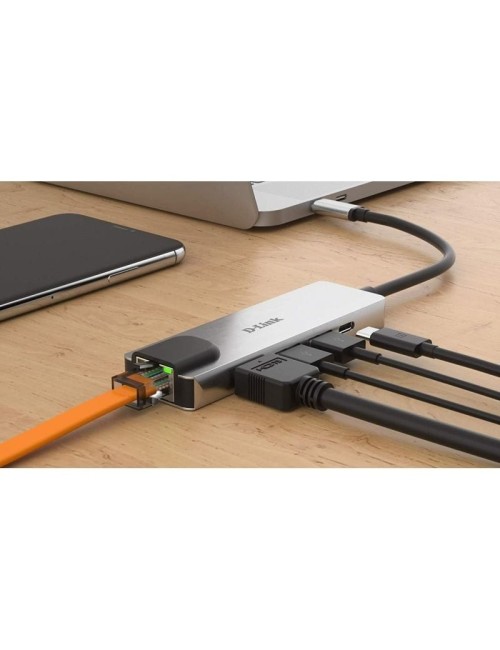 Docking USB Tipo-C D-Link DUB-M520/ 2xUSB/ 1xUSB Tipo-C/ 1xHDMI 4K/ 1xRJ45/ 1xThunderbolt/ Gris