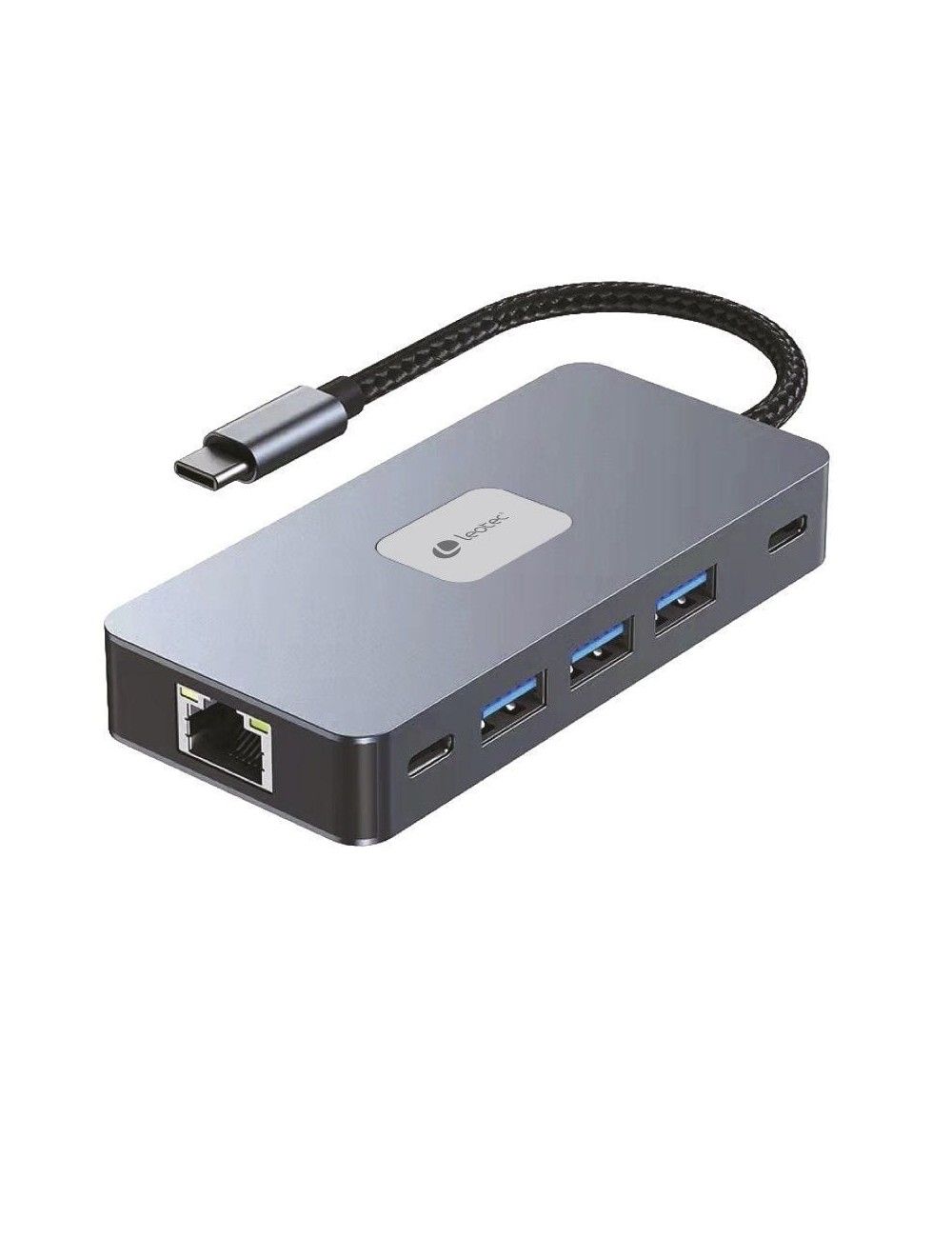 Docking USB Tipo-C Leotec LEDS02/ 3xUSB/ 1xUSB Tipo-C/ 1xUSB Tipo-C PD/ 2xHDMI 4K/ 1xRJ45/ 1xLector Tarjetas SD y MicroSD/ Gris
