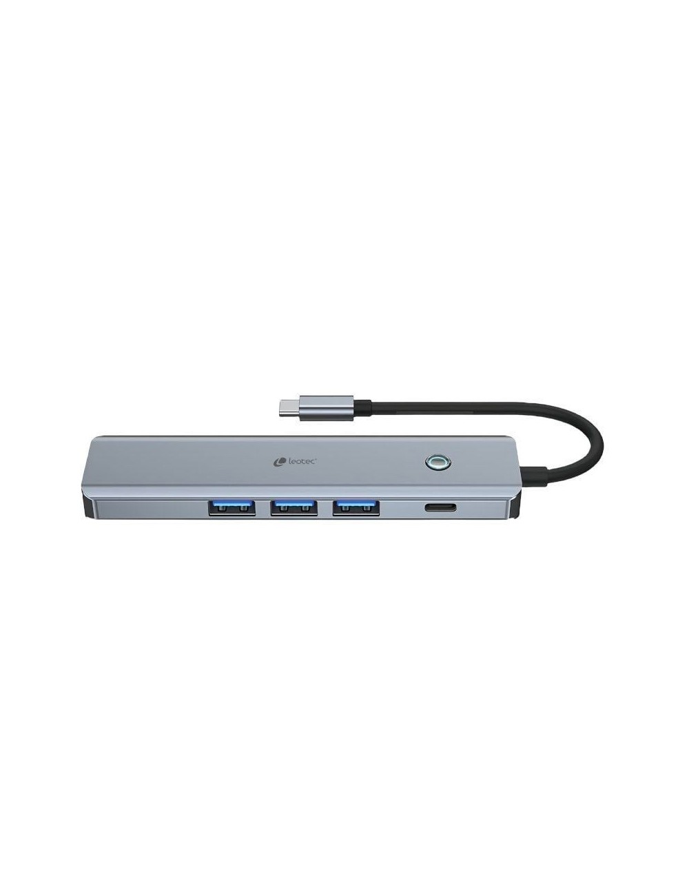 Docking USB Tipo-C Leotec LEDS05/ 3xUSB/ 1xUSB Tipo-C PD/ 1xHDMI 4K/ Gris
