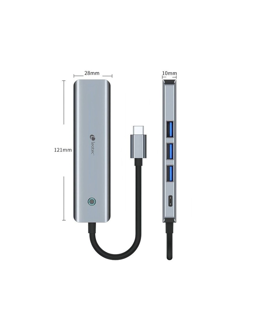 Docking USB Tipo-C Leotec LEDS05/ 3xUSB/ 1xUSB Tipo-C PD/ 1xHDMI 4K/ Gris