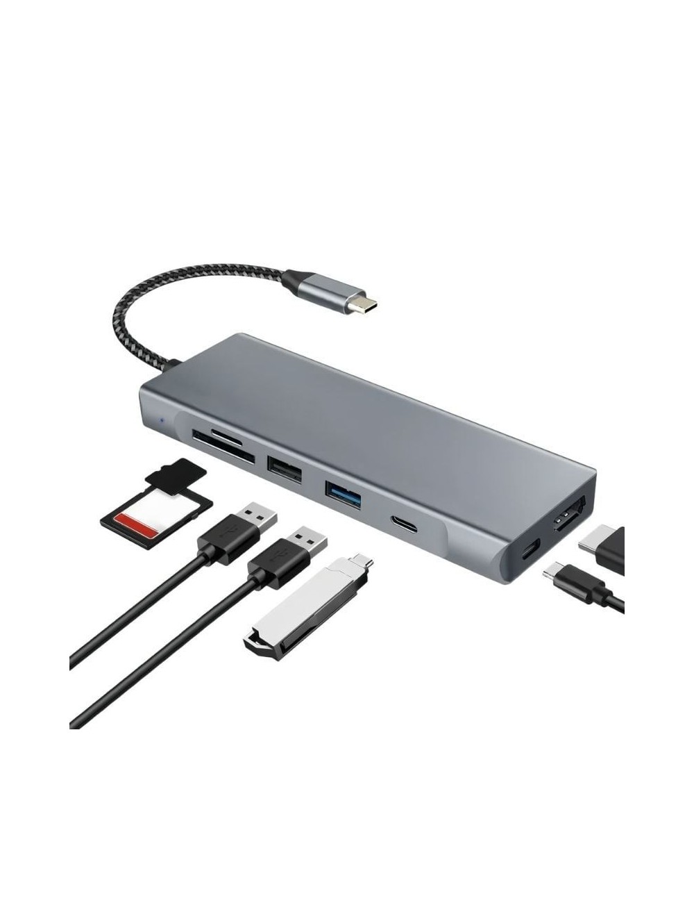 Docking USB Tipo-C Leotec LEDS07/ Ranura SSD M.2/ 2xUSB/ 1xUSB Tipo-C/ 1xHDMI 4K/ 1xLector Tarjetas SD y MicroSD/ 1xUSB Tipo-C P