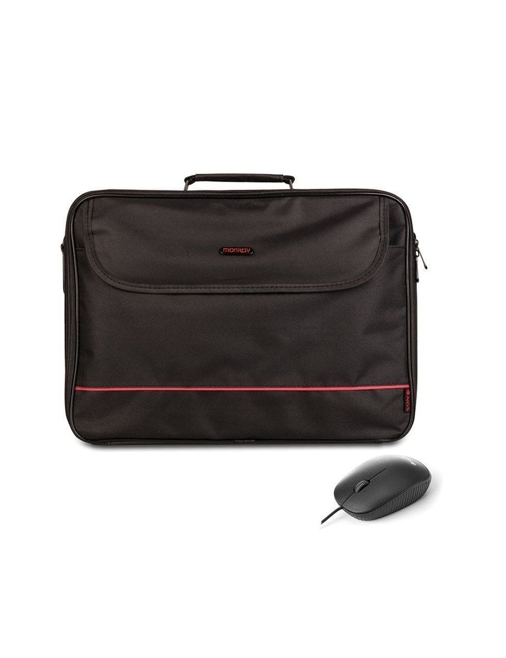 Maletín + Ratón Monray Bureau Kit para Portátiles hasta 16'/ Negro