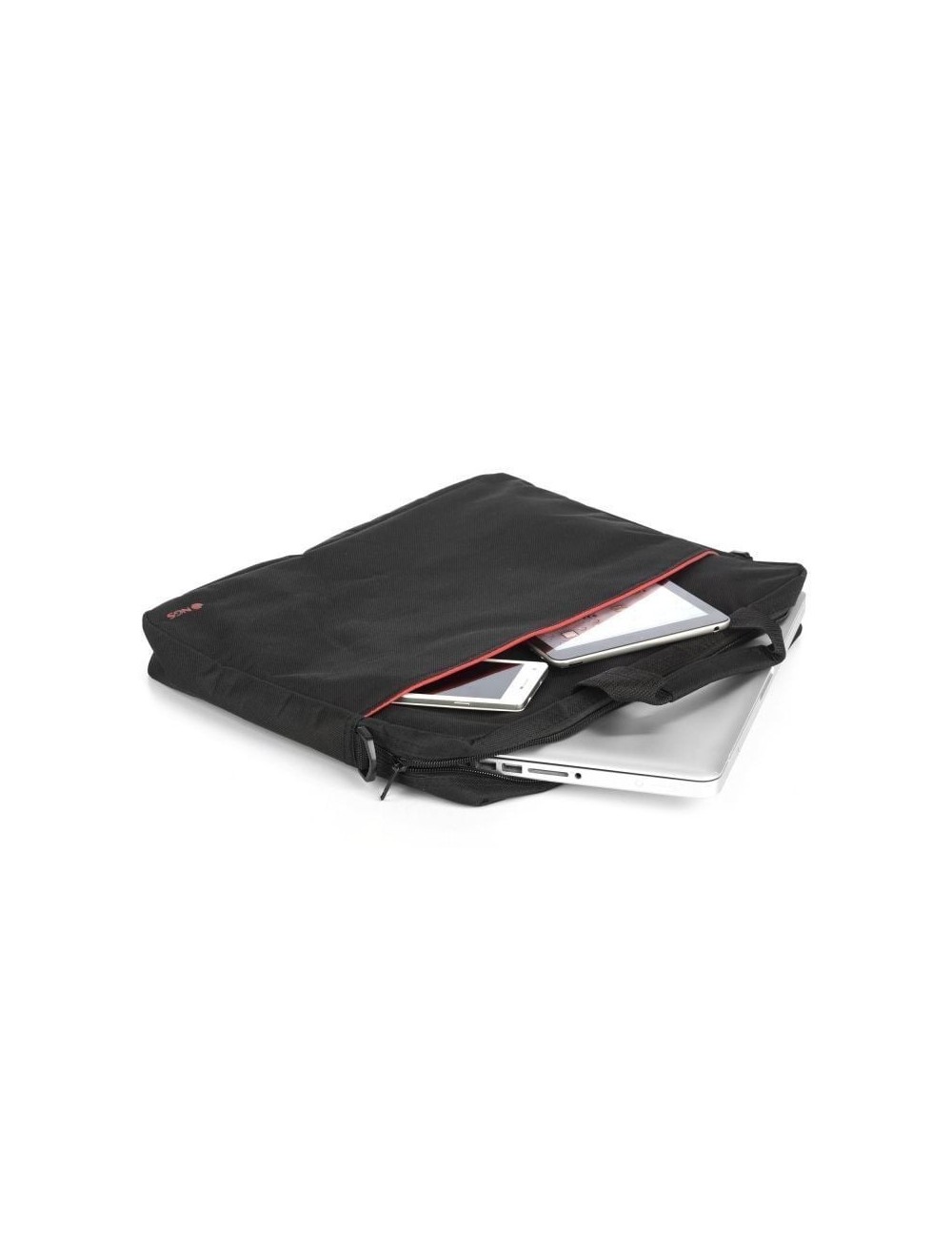 Maletín Monray Enterprise para Portátiles hasta 15.6'/ Negro/ Rojo