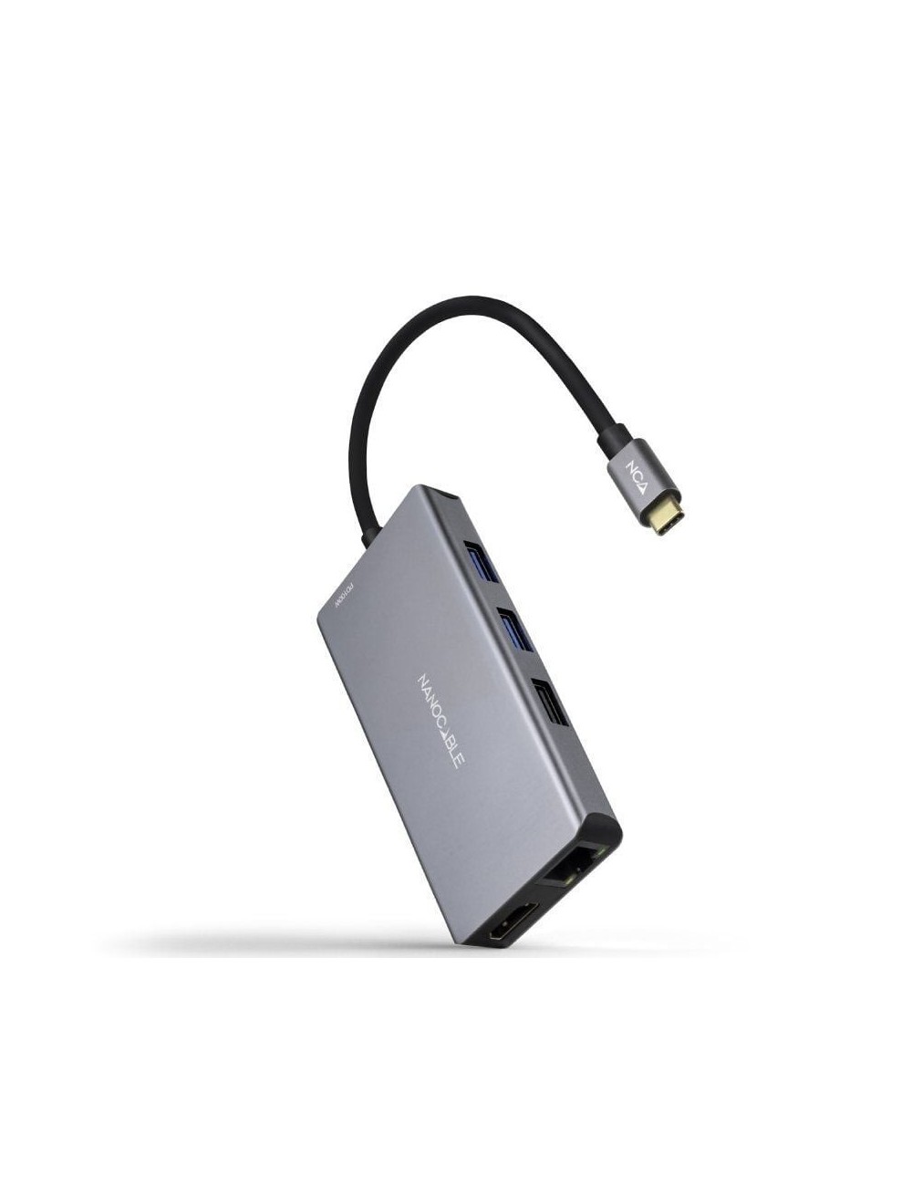 Docking Tipo-C Nanocable 10.16.1009/ 3xUSB/ 2xHDMI 4K/ 1xRJ45/ 1xLector tarjetas/ 1xUSB Tipo-C PD/ Gris