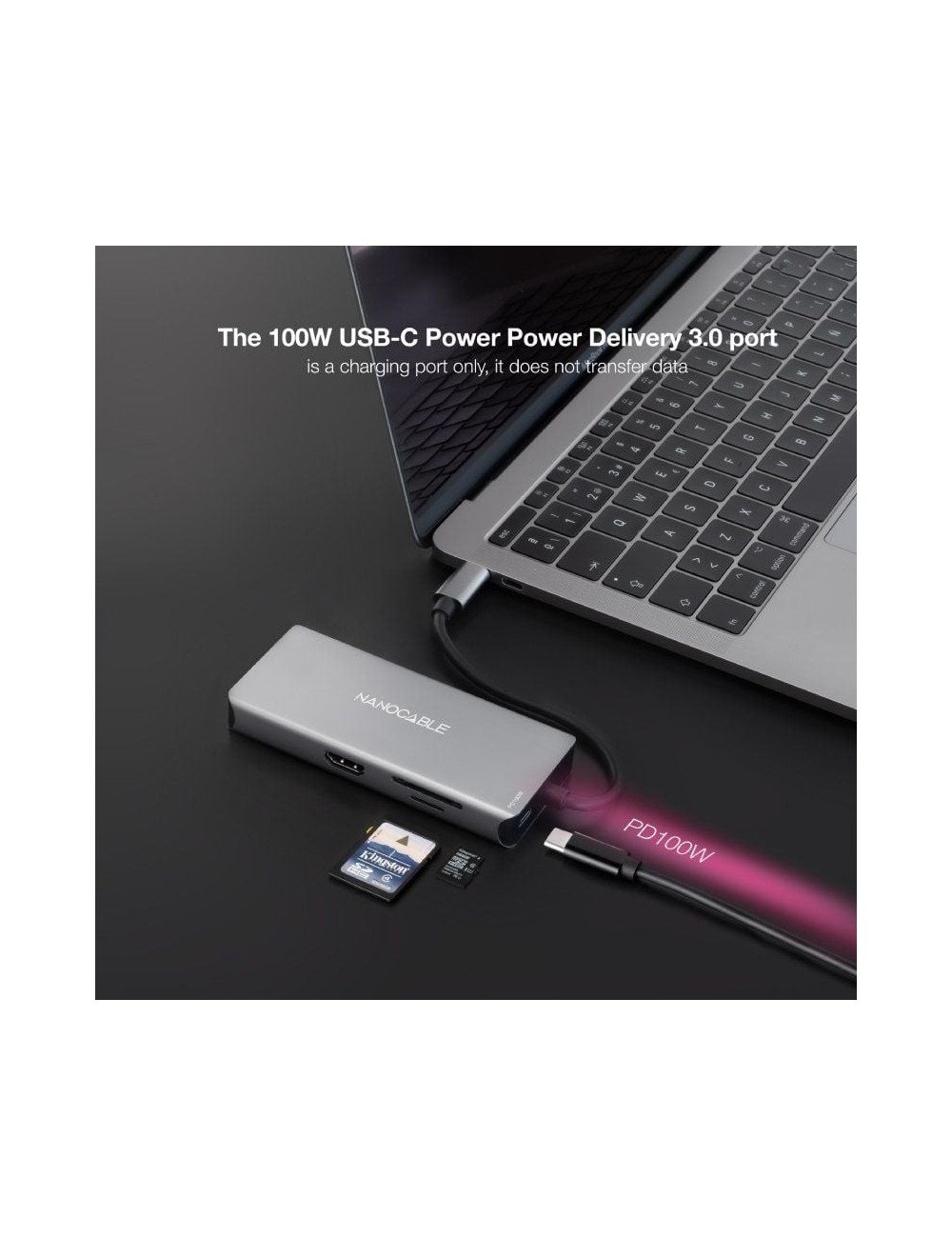 Docking Tipo-C Nanocable 10.16.1009/ 3xUSB/ 2xHDMI 4K/ 1xRJ45/ 1xLector tarjetas/ 1xUSB Tipo-C PD/ Gris