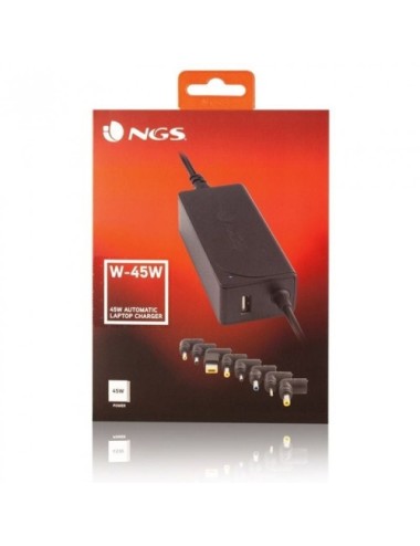 CARREGADOR UNIVERSAL DE PORTATIL NGS W-45W AUTOMATIC VOLTATGE 19-20V AMPERATGE 2.1-2.31A SORTIDA USB