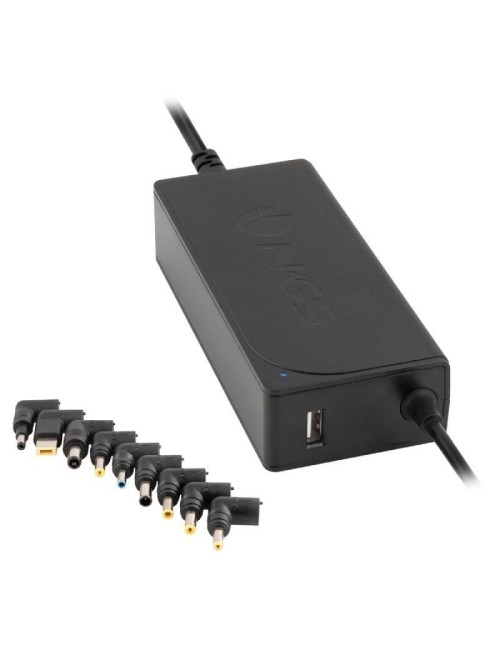 Cargador de Portátil NGS W-70W/ 1xUSB/ 70W/ Automático/ 9 Conectores/ Voltaje 18.5-20V