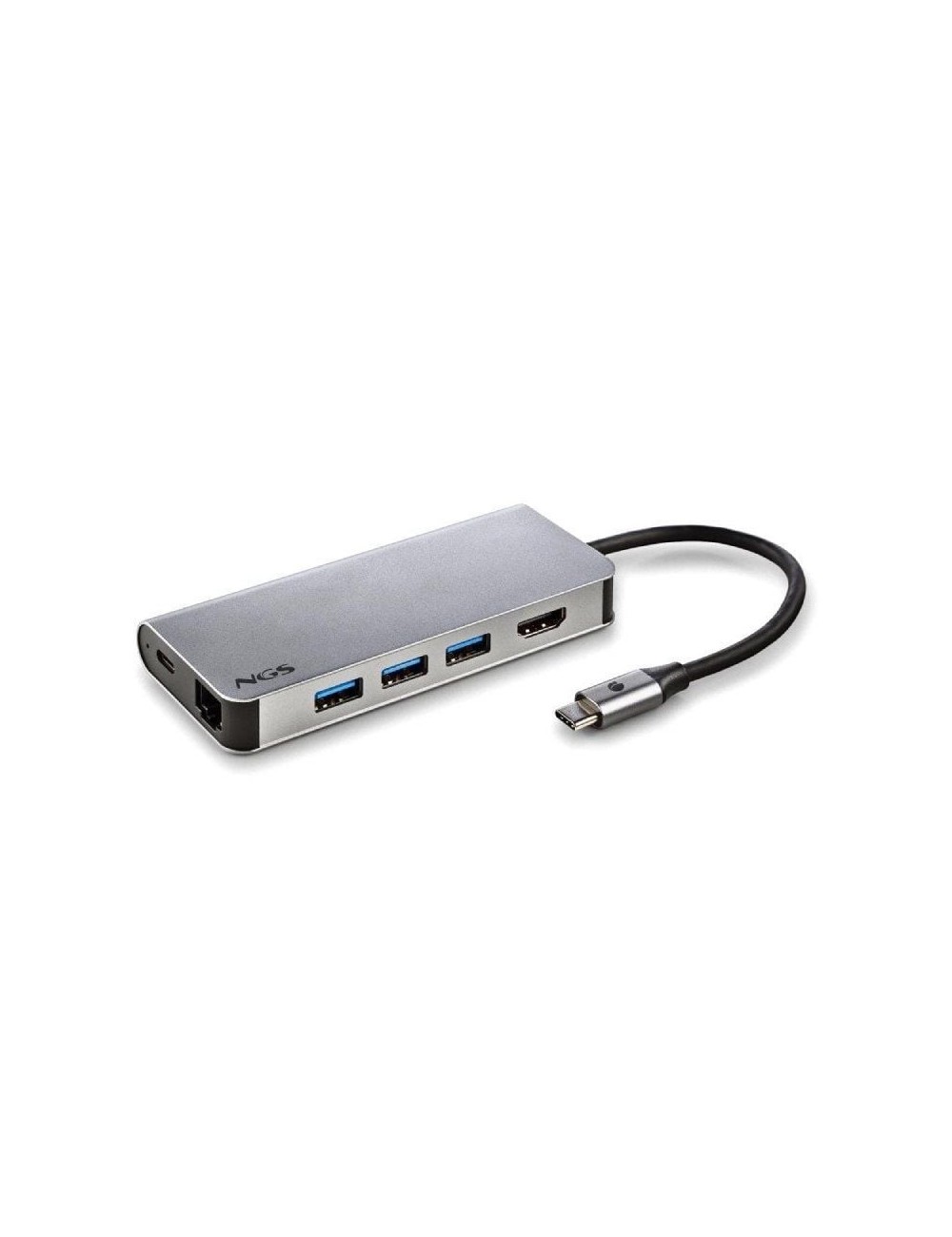 Docking USB Tipo-C NGS WonderDock8/ 3xUSB/ 1xUSB Tipo-C DP/ 1xHDMI 4K/ 1xRJ45/ 1xLector Tarjetas SD