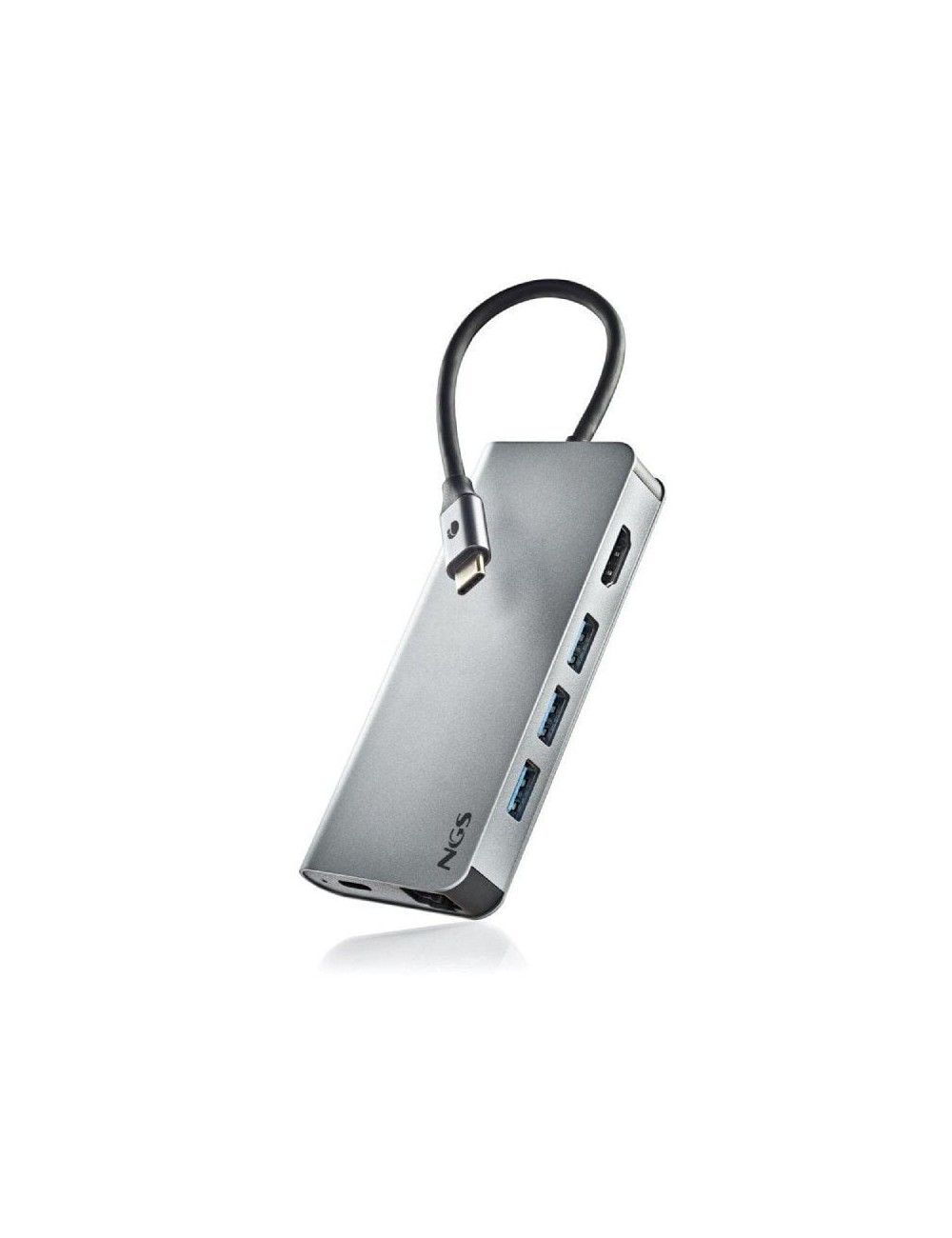 Docking USB Tipo-C NGS WonderDock8/ 3xUSB/ 1xUSB Tipo-C DP/ 1xHDMI 4K/ 1xRJ45/ 1xLector Tarjetas SD