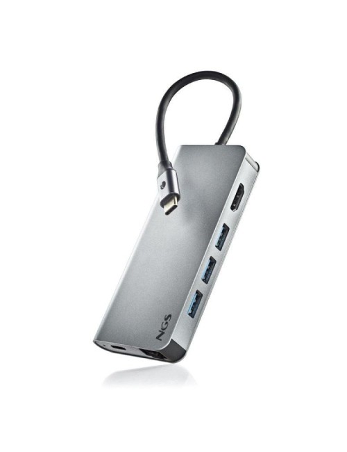 Docking USB Tipo-C NGS WonderDock8/ 3xUSB/ 1xUSB Tipo-C DP/ 1xHDMI 4K/ 1xRJ45/ 1xLector Tarjetas SD