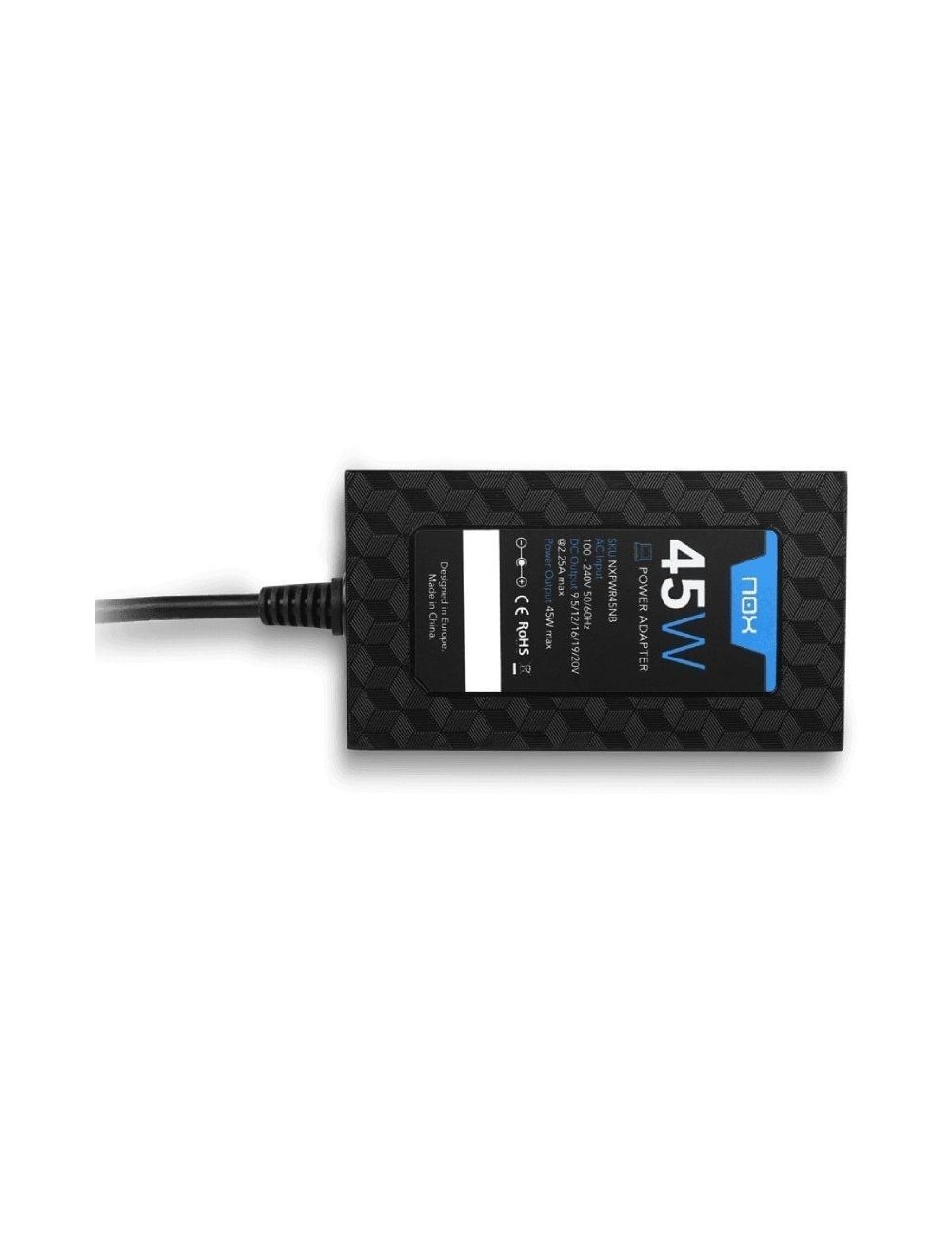 Cargador de Portátil Nox 45W/ 45W/ Automático/ 9 Conectores/ Voltaje 9-20V