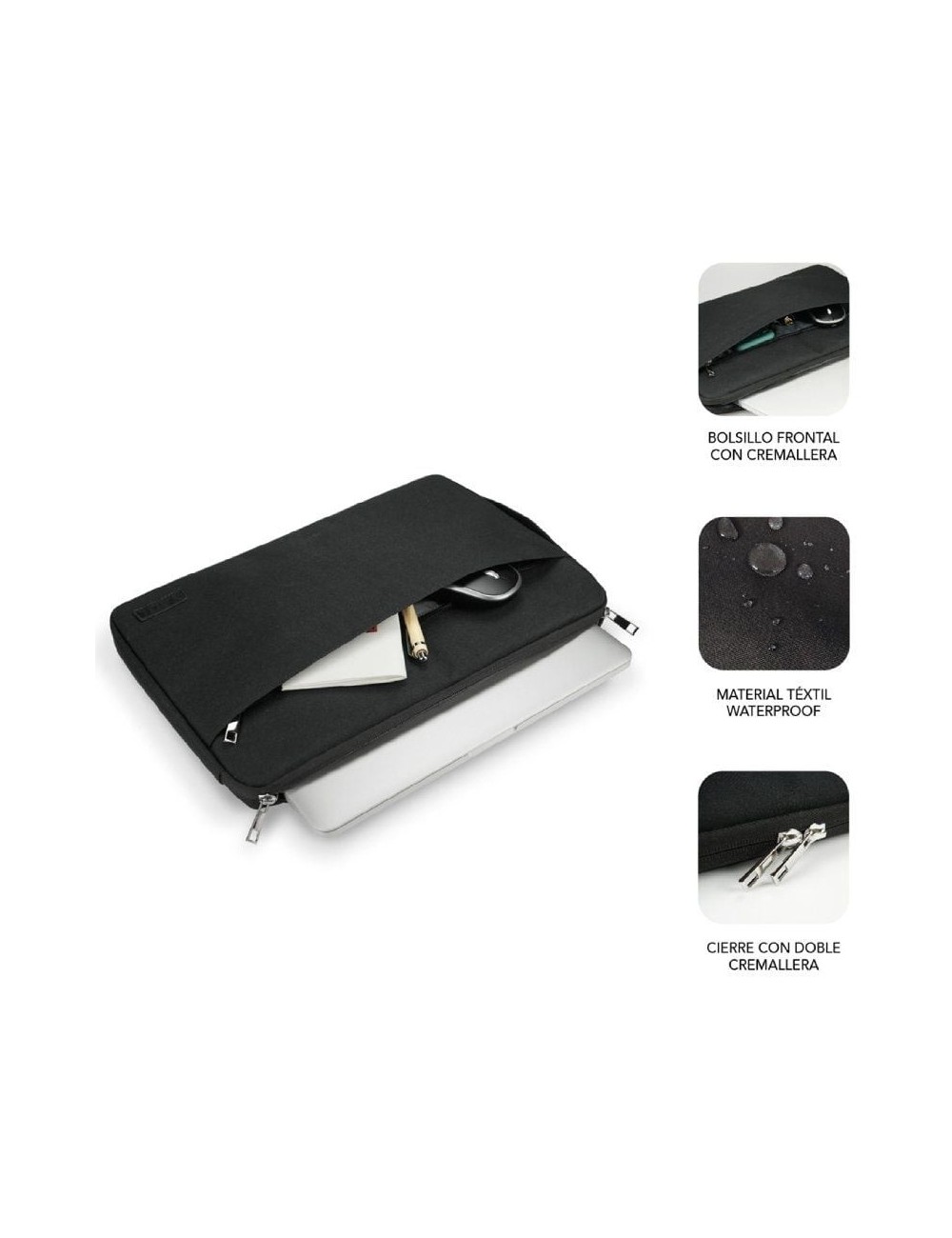 Funda Subblim Urban Laptop Sleeve para Portátiles hasta 14'/ Negra