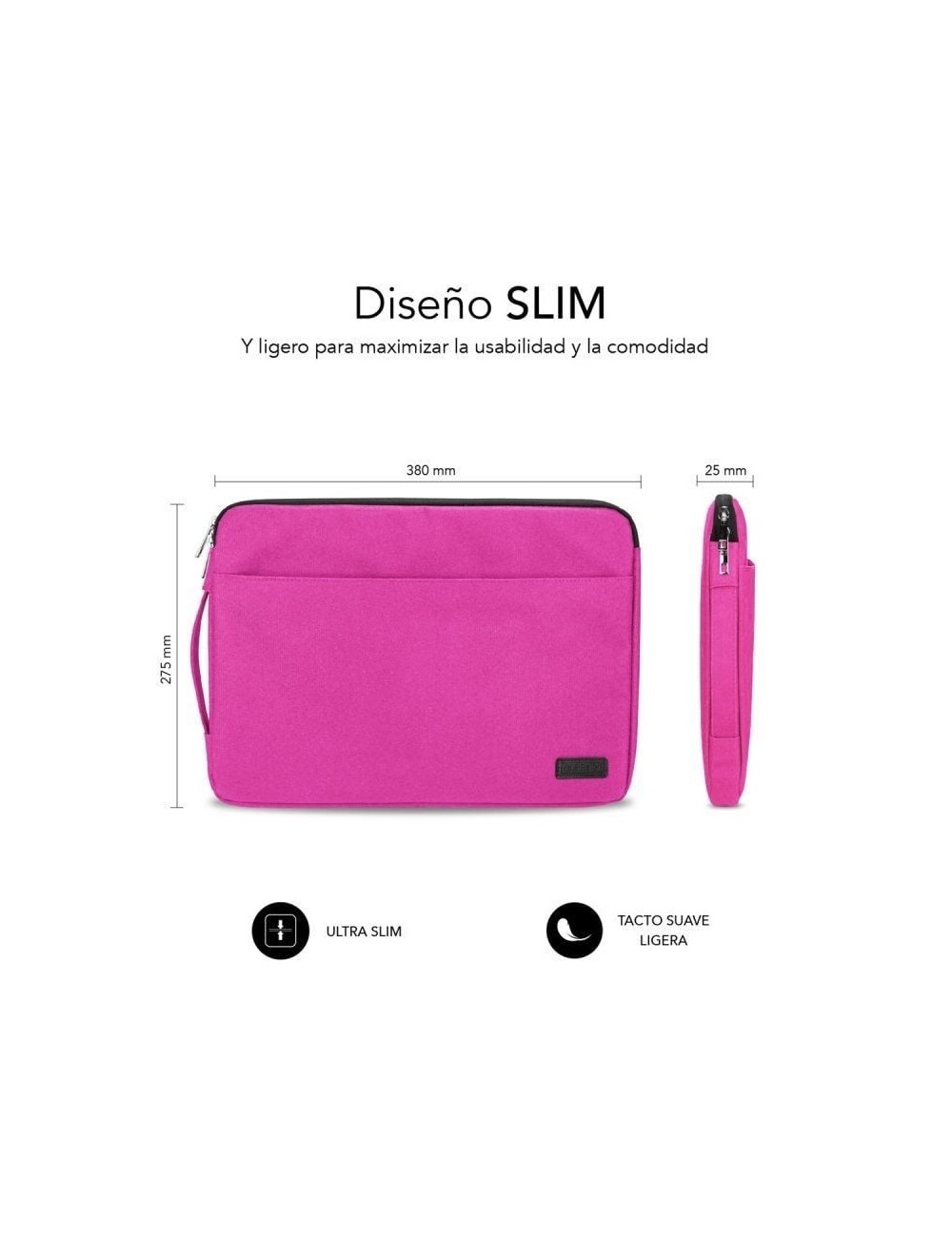 Funda Subblim Urban Laptop Sleeve para Portátiles hasta 14'/ Rosa
