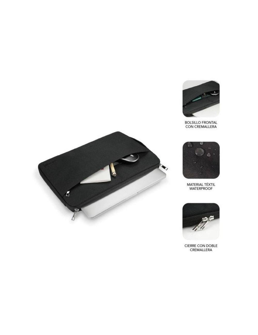 Funda Subblim Urban Laptop Sleeve para Portátiles hasta 15.6'/ Negra