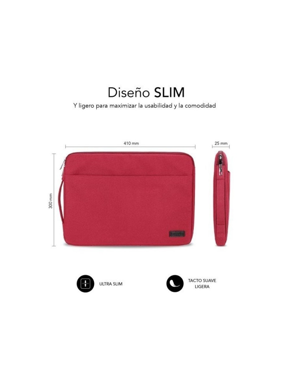 Funda Subblim Urban Laptop Sleeve para Portátiles hasta 15.6'/ Roja