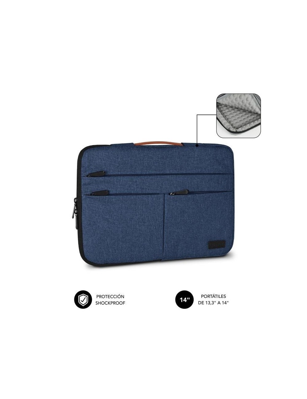 Funda Subblim Air Padding 360 Sleeve para Portátiles hasta 14'/ Azul