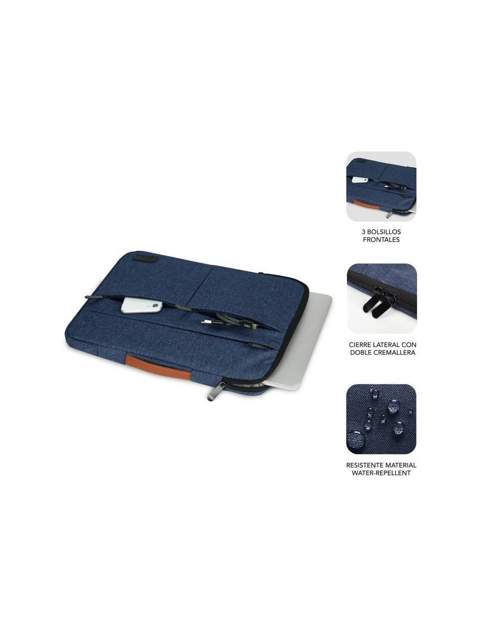 Funda Subblim Air Padding 360 Sleeve para Portátiles hasta 14'/ Azul