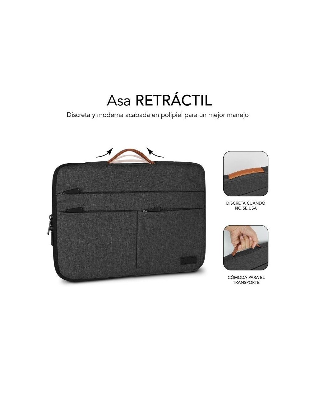 Funda Subblim Air Padding 360 Sleeve para Portátiles hasta 14'/ Gris Oscuro