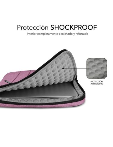 Funda Subblim Air Padding 360 Sleeve para Portátiles hasta 14'/ Rosa