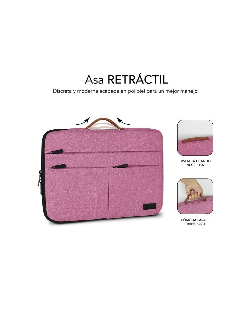 Funda Subblim Air Padding 360 Sleeve para Portátiles hasta 14'/ Rosa