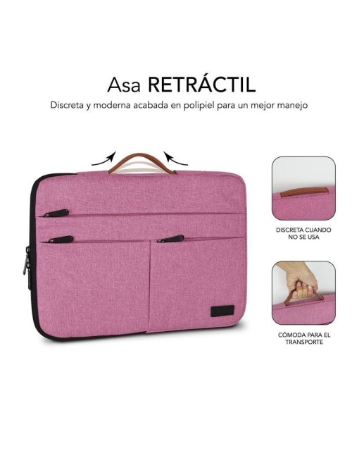 Funda Subblim Air Padding 360 Sleeve para Portátiles hasta 14'/ Rosa