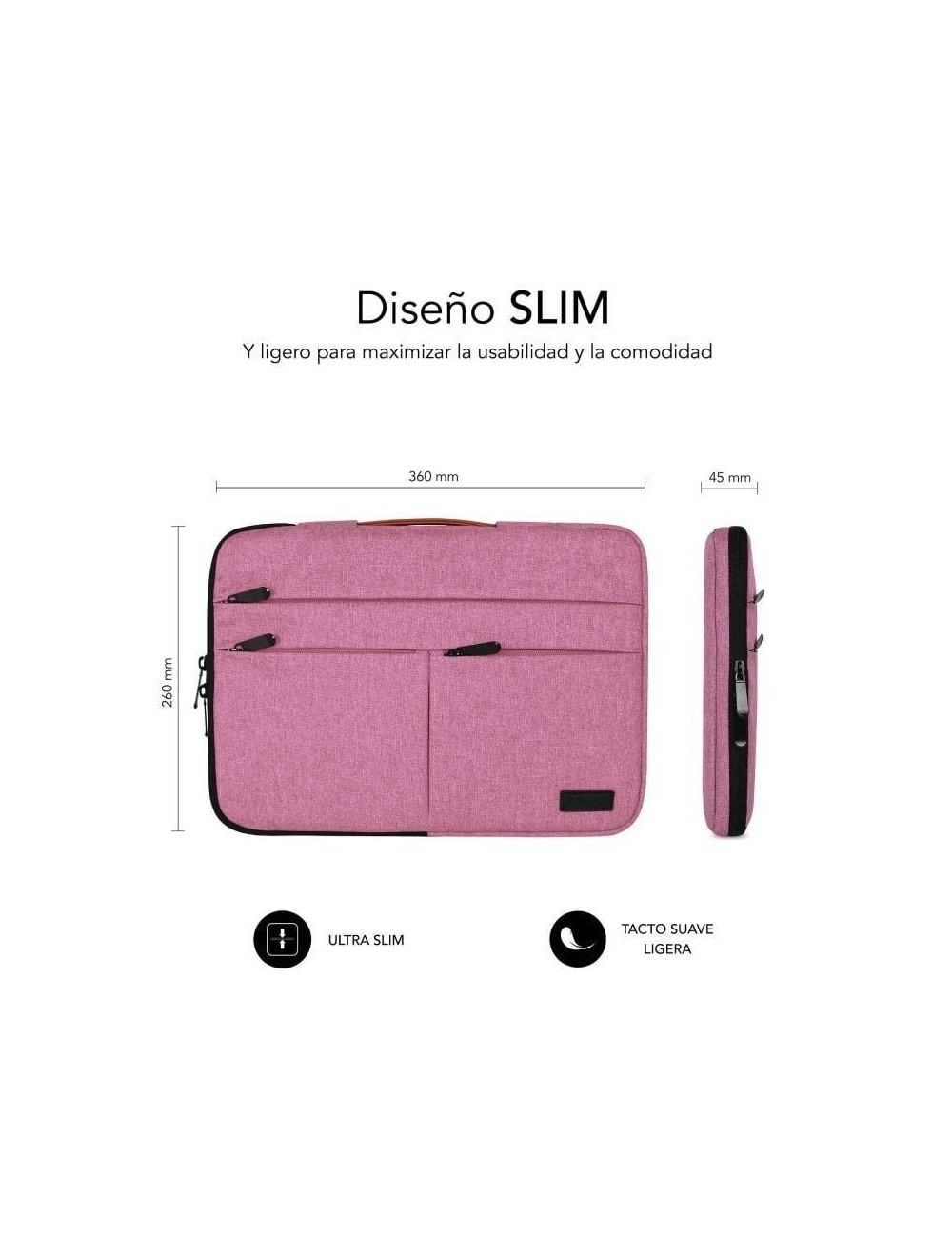 Funda Subblim Air Padding 360 Sleeve para Portátiles hasta 14'/ Rosa