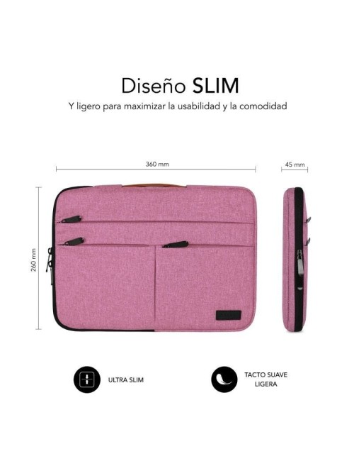 Funda Subblim Air Padding 360 Sleeve para Portátiles hasta 14'/ Rosa