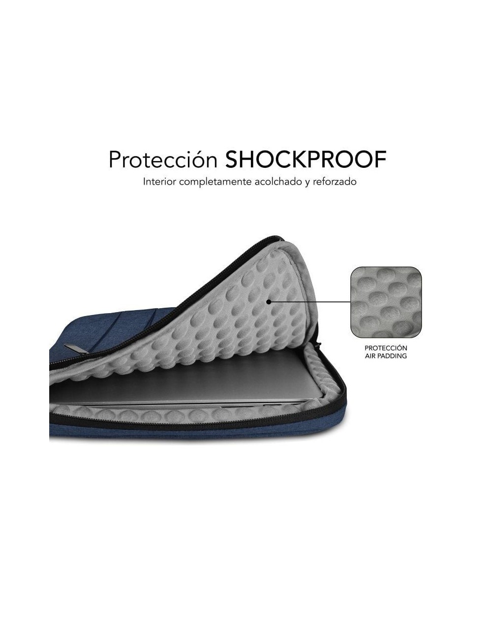 Funda Subblim Air Padding 360 Sleeve para Portátiles hasta 15.6'/ Azul