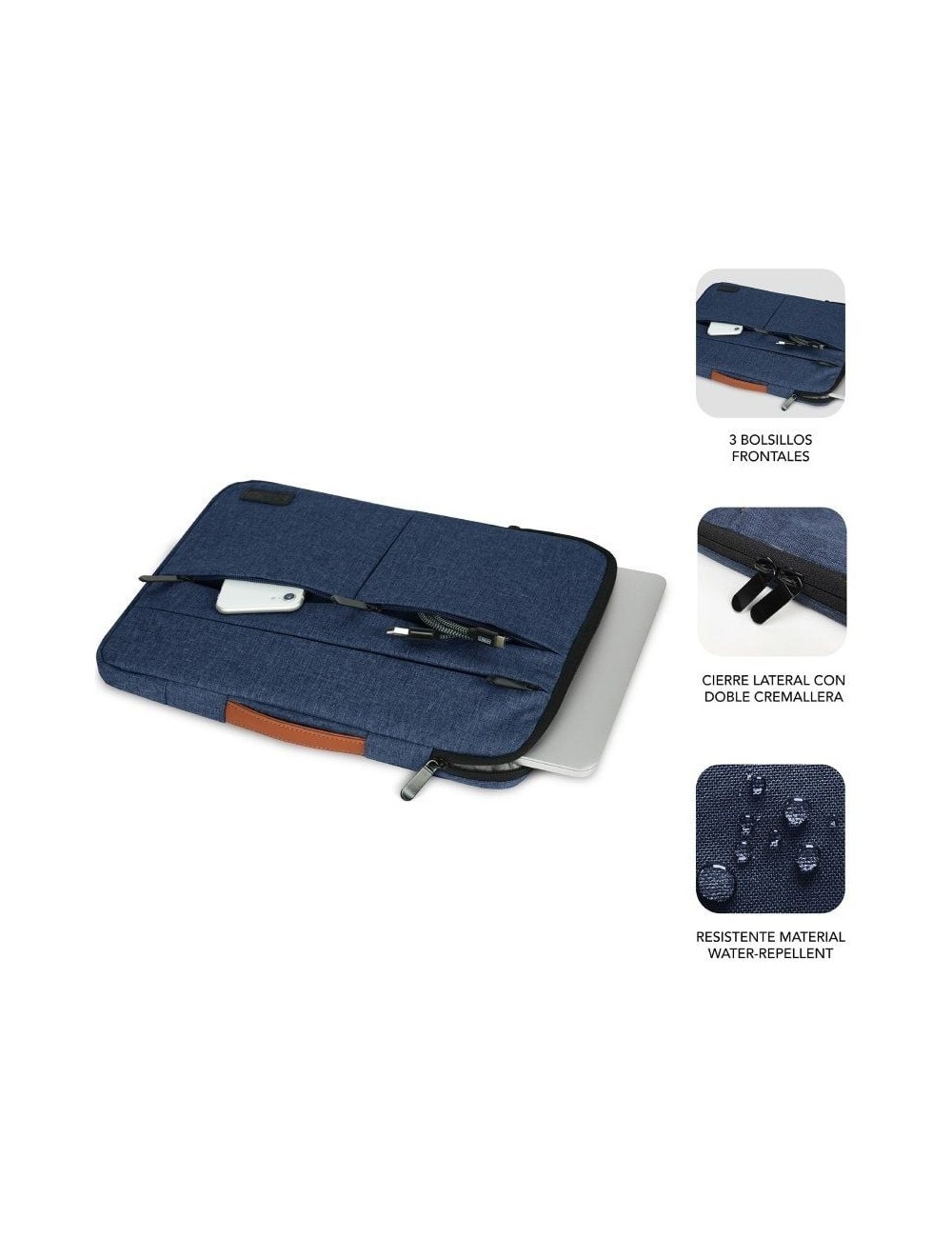 Funda Subblim Air Padding 360 Sleeve para Portátiles hasta 15.6'/ Azul