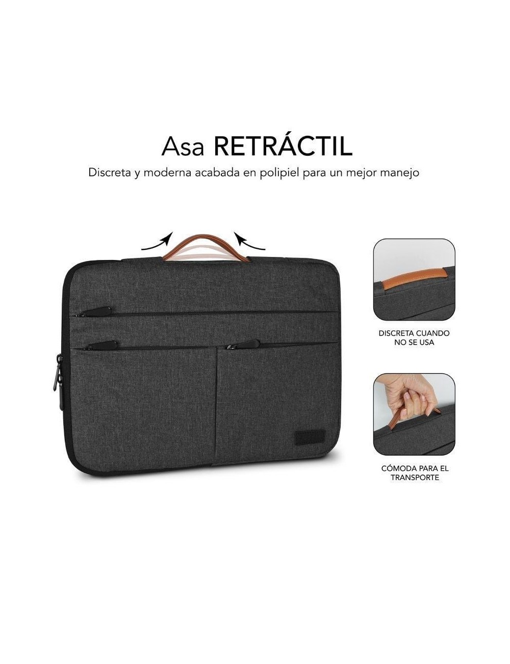 Funda Subblim Air Padding 360 Sleeve para Portátiles hasta 15.6'/ Gris Oscuro