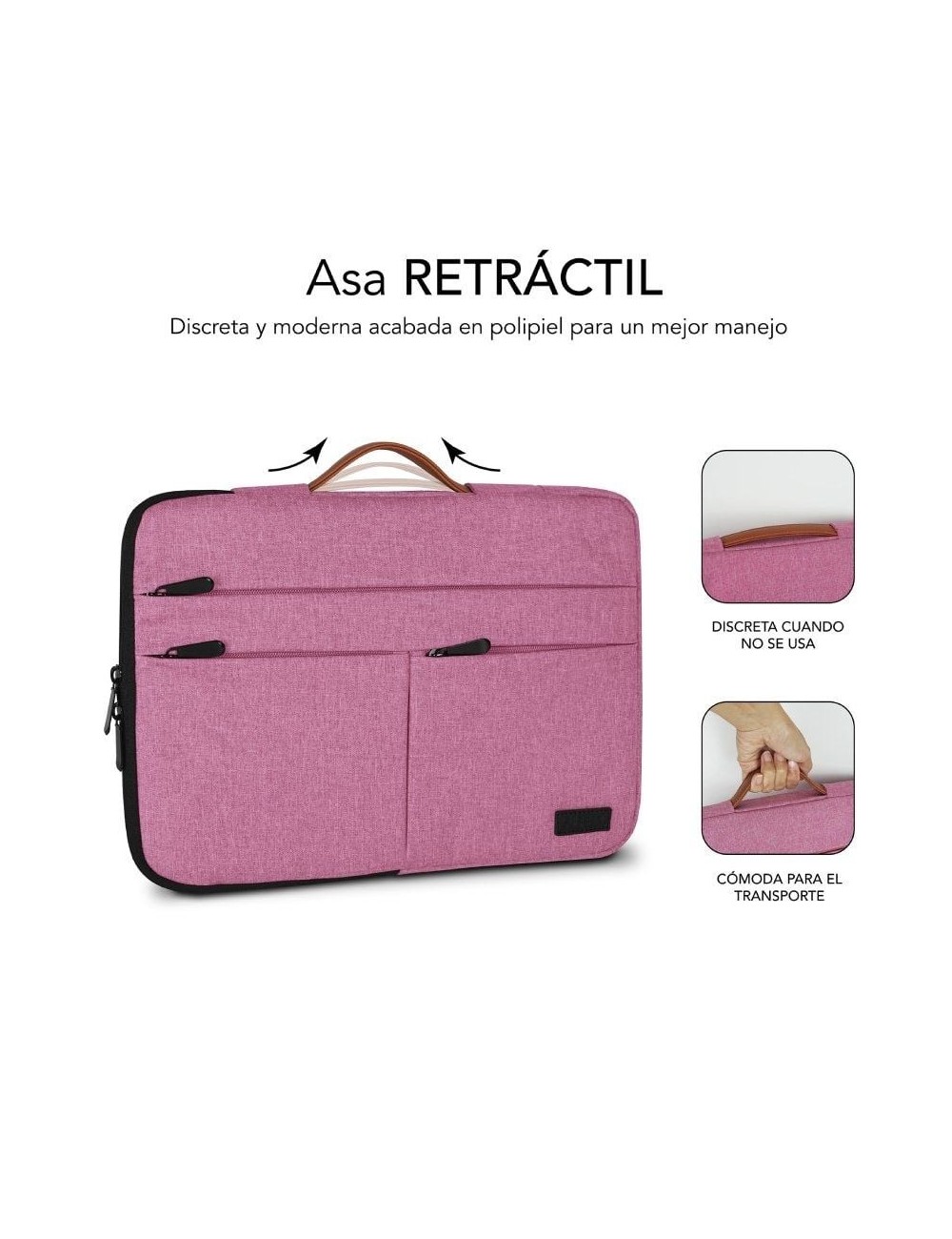 Funda Subblim Air Padding 360 Sleeve para Portátiles hasta 15.6'/ Rosa