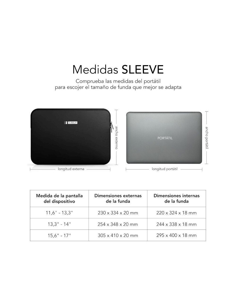 Funda Subblim Business Laptop Sleeve Neoprene para Portátiles 13.3'-14'/ Negra