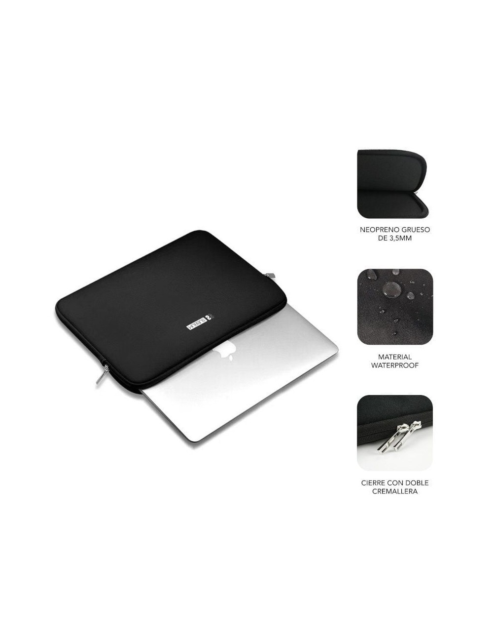 Funda Subblim Business Laptop Sleeve Neoprene para Portátiles 13.3'-14'/ Negra