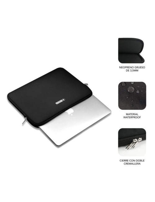 Funda Subblim Business Laptop Sleeve Neoprene V2 para Portátiles hasta 15.6'/ Negra