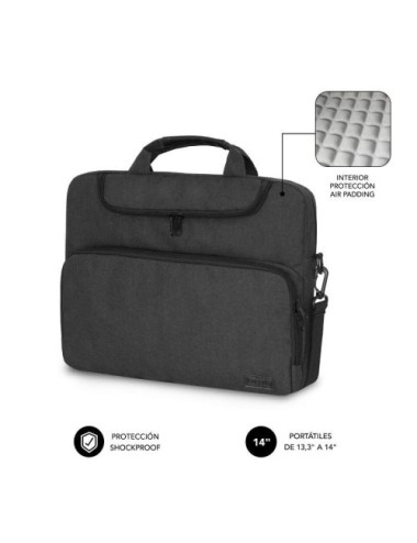 Maletín Subblim Air Padding para Portátiles hasta 14'/ Gris Oscuro