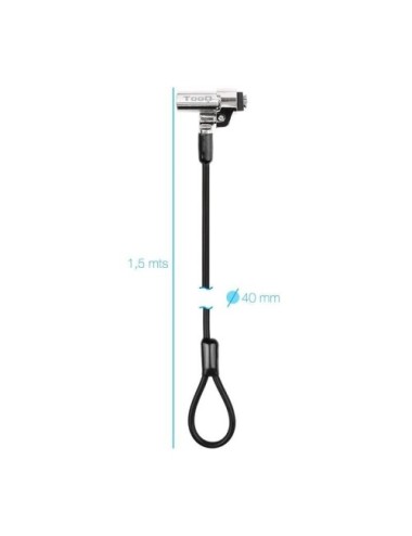 Cable de Seguridad Tipo NANO para Portátiles TooQ TQCLKC0045-G/ 1.5m