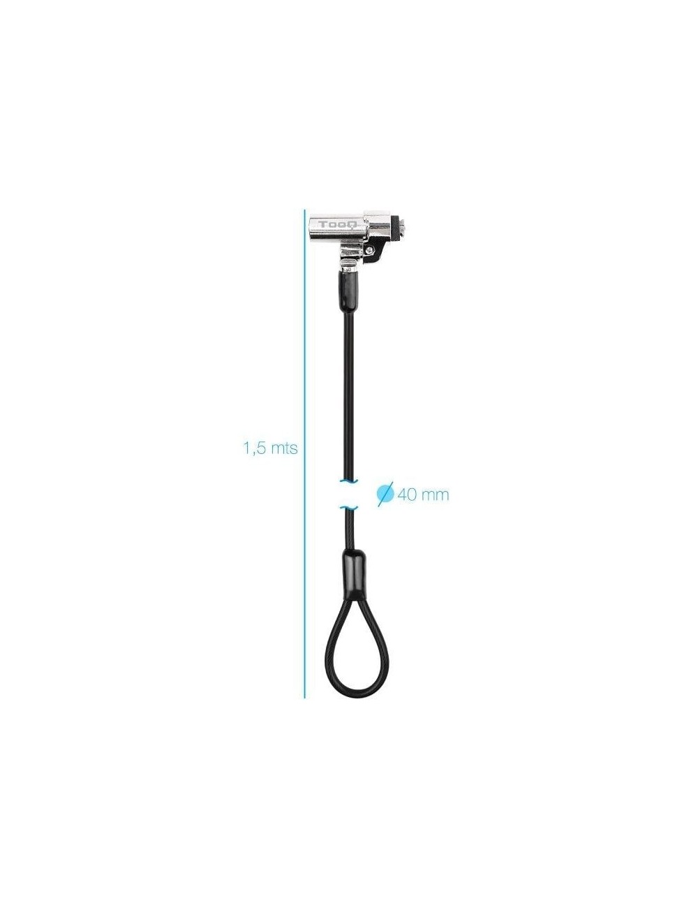 Cable de Seguridad Tipo NANO para Portátiles TooQ TQCLKC0045-G/ 1.5m