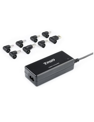 Cargador de Portátil TooQ TQLC-65BS02AT/ 65W/ 1xUSB/ Automático/ 8 Conectores/ Voltaje 18.5-20V/ 1 USB
